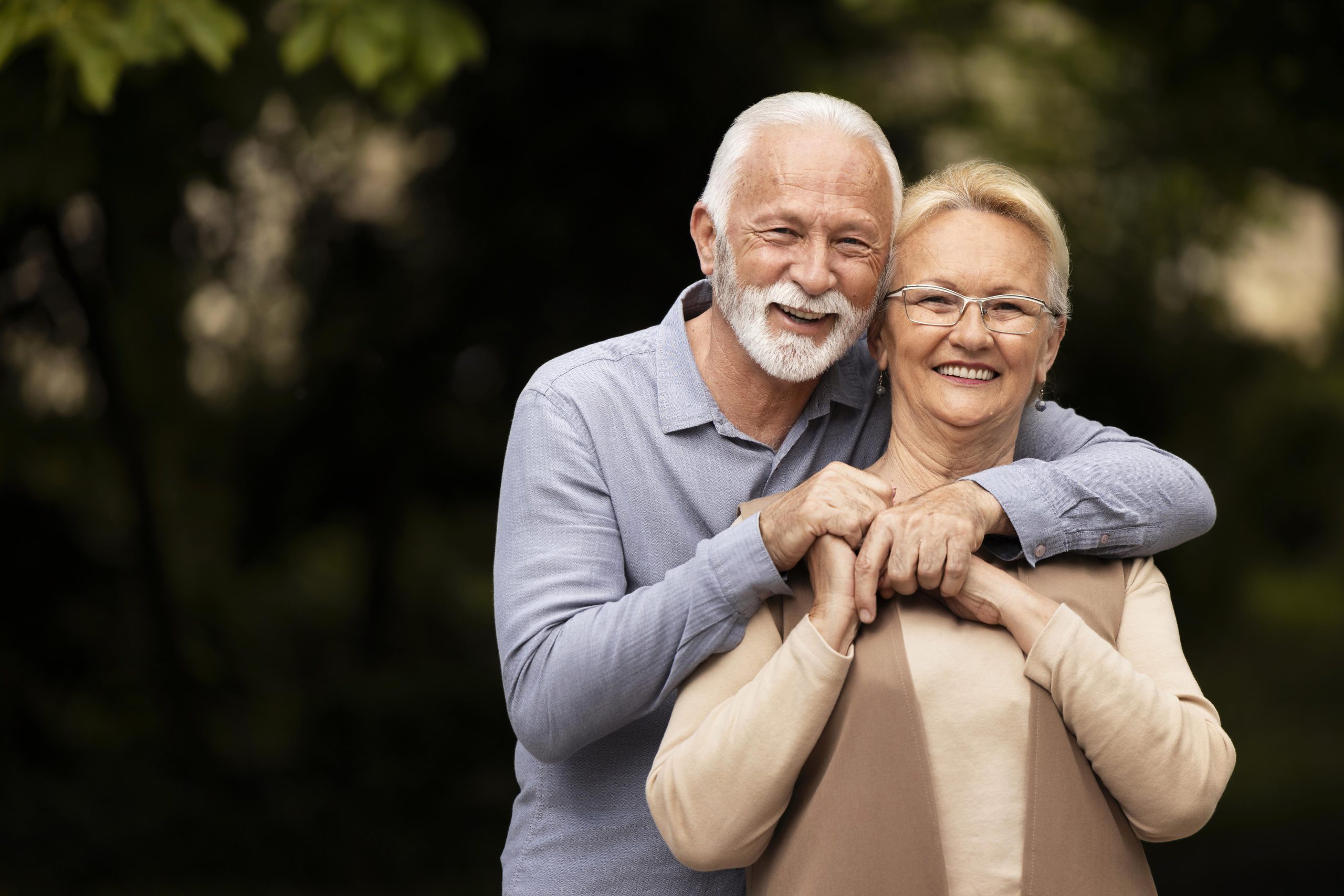 Smiling senior couple enjoying time together